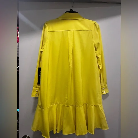 Tuckernuck Neon Yellow Crepe Callahan Shirt Dress - Picture 11 of 13